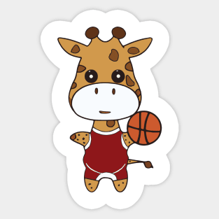 Kawaii Cute Basketball Giraffe Sticker